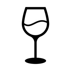 wine glasses icon, wine glassware vector logo illustration for graphic and web design