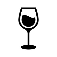 wine glasses icon, wine glassware vector logo illustration for graphic and web design