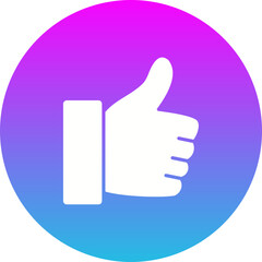 Like Gradient Circle Glyph Inverted Icon