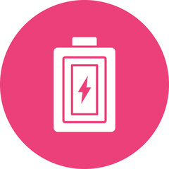 Battery Multicolor Circle Glyph Inverted Icon