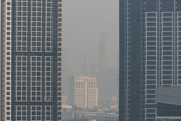 air pollution over Bangkok Thailand, PM2.5, March2023 - 579092711