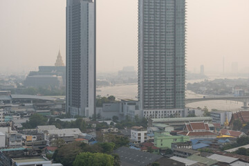 air pollution over Bangkok Thailand, PM2.5, March2023 - 579092728