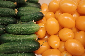 vegetables on the counter of a vegetable store