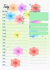 Template for printing a daily planner