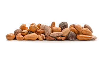 A group of almonds, pistachios, walnuts, macadamia, cashews.