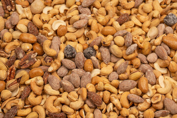 A group of almonds, pistachios, walnuts, macadamia, cashews.