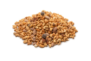 A group of almonds, pistachios, walnuts, macadamia, cashews.