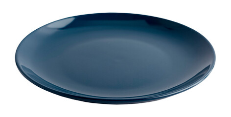 clean plate in blue on a transparent background. Isolated object. Element for design