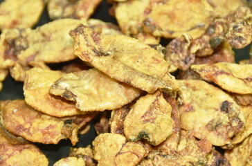 crispy fried salty splendid squid arranging on dish