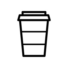 Disposable paper cup vector icon