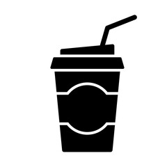 Disposable paper cup vector icon