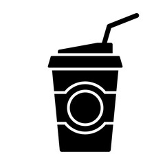 Disposable paper cup vector icon