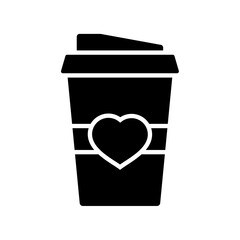 Disposable paper cup vector icon