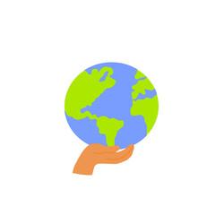 hand holding globe