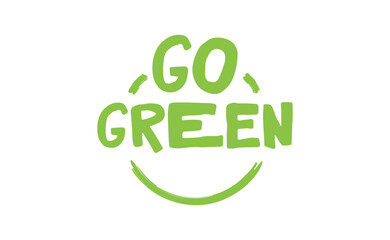 Naklejka premium Go Green badge. Eco-friendly slogan. Badge pin with environmental awareness message.