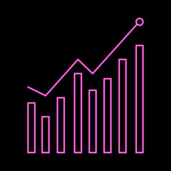 Forex trading stock chart neon vector symbol for web sites and mobile apps, crypto financial blockchain technology trading banking analytics