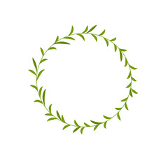 circle of green leaves