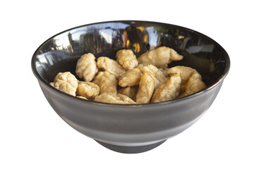 Fried fish meatballs isolated on white background. Save with clipping path.