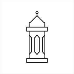 Ramadan Lantern Symbol Monochrome Background Vector Illustration