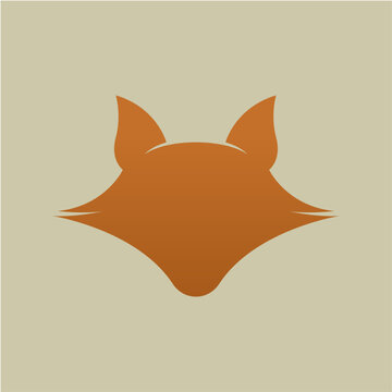 Simple fox logo design. Wolf logo template. Beautiful wild animal logo