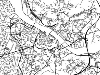 Obraz premium Road map of the city of Bayonne in France on a transparent background.