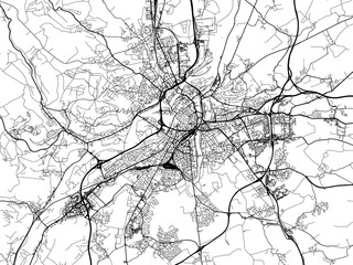 Obraz premium Road map of the city of Metz in France on a transparent background.