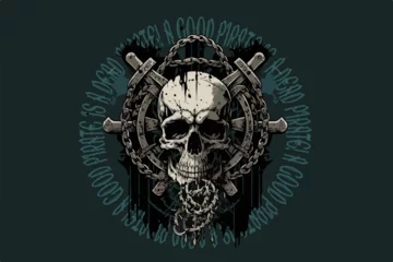 Foto op Plexiglas Skull pirate vector illustration for t-shirt © evgeny