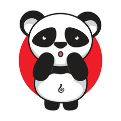 Vector Cartoon Cute Panda. Illustration Animal Concep