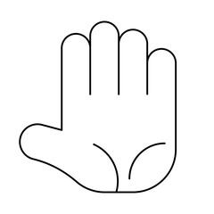 Hand sign icon. Flat line simple vector illustration.