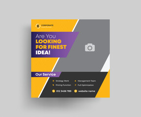 Corporate social media post square flyer banner template design