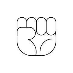 Hand sign icon. Flat line simple vector illustration.