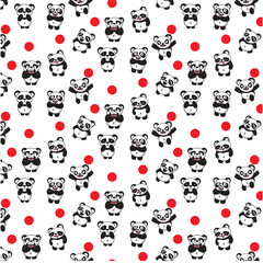 Vektor pattern cute panda