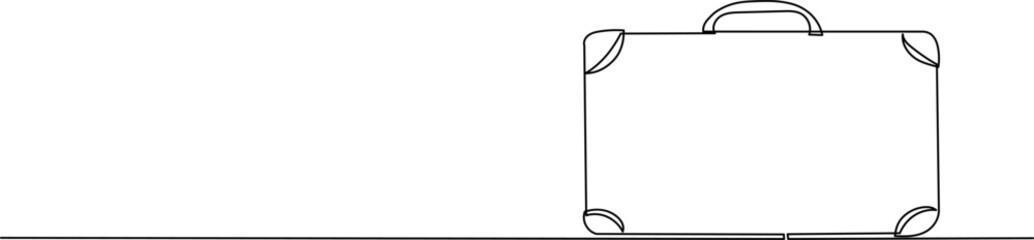 suitcase line drawing sketch, outline isolated, vector