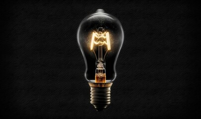  a light bulb with a black background and a light bulb with a light bulb that has a light inside of it and a small light bulb with a smiley face on it.  generative ai