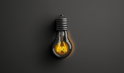  a light bulb with a glowing light inside of it on a dark background with a reflection of the light on the bulb and the light bulb.  generative ai