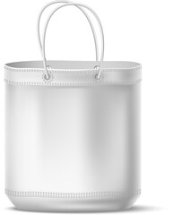 Reusable grocery shopping bag with handle ropes. Realistic blank mockup