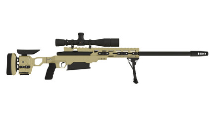Sniper rifle Cadex. White background. 3D illustration - obrazy, fototapety, plakaty