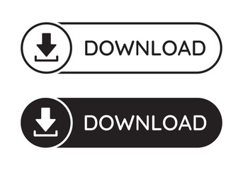 Download button vector flat icon.
