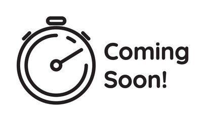 Coming soon vector flat icon.