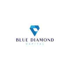 Blue diamond logo design vector file