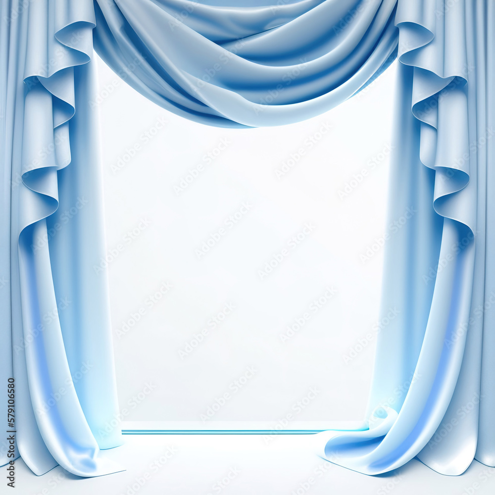 Wall mural generative ai: curtains luxury scene performance or background for web