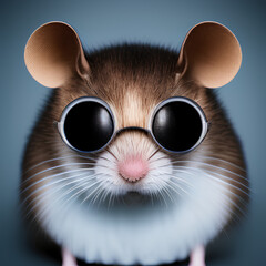 Portrait of a mouse in sunglasses. generative AI