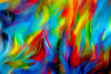 Colorful colorful background. Strokes with a wide brush, acrylic paints.