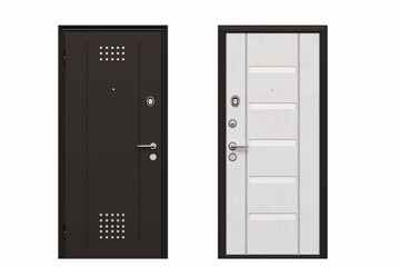 interior doors isolated on white background, interior furniture, 3D illustration, cg render