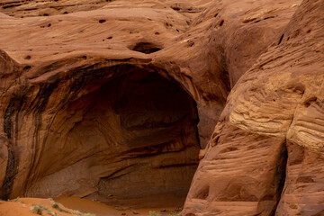 Monument Valley Roof hole caves, Wind blown sandstone