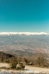 mountains in the snow