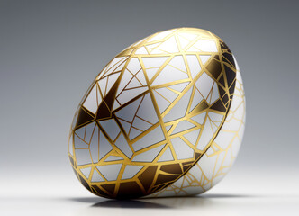artistic product. white marble and gold eggs. Jewelry, design, jewelry. generative AI.  
