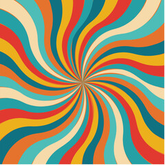 Psychedelic 70s Groovy Illustration in bright vibrant colors. Trendy Retro Design