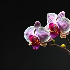 Fototapeta na wymiar Bright orchid on a dark background
