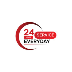 Vector twenty four hours service illustration